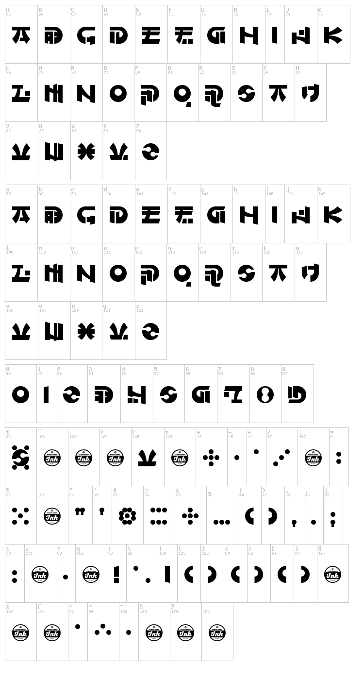 Of Maids And Men font map